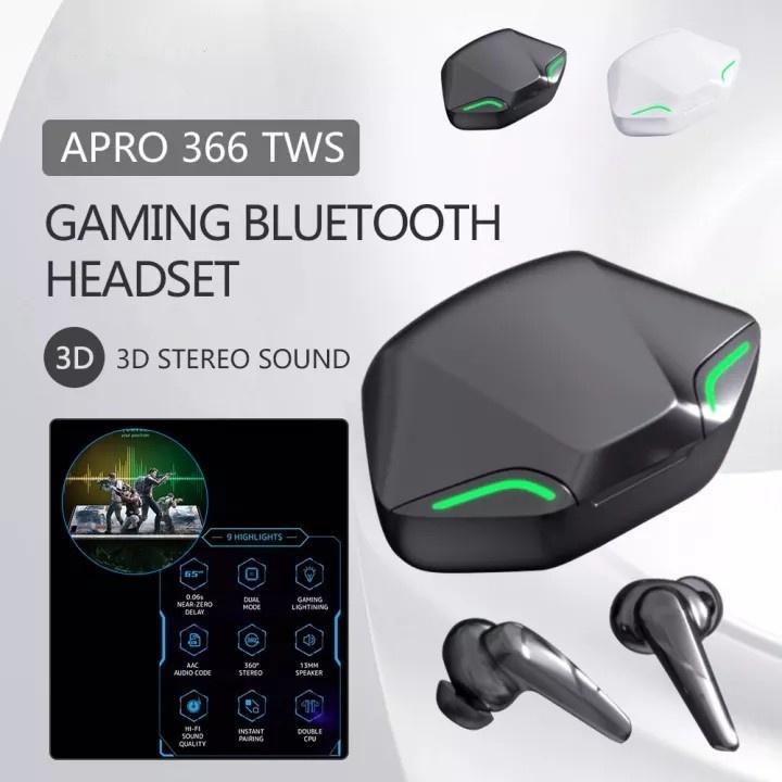 Tai Nghe Gaming Không Dây Apro366 5.0 TWS, Bass mạnh mẽ, độ trễ cực thấp khi chơi game, tai nghe gaming bluetooth
