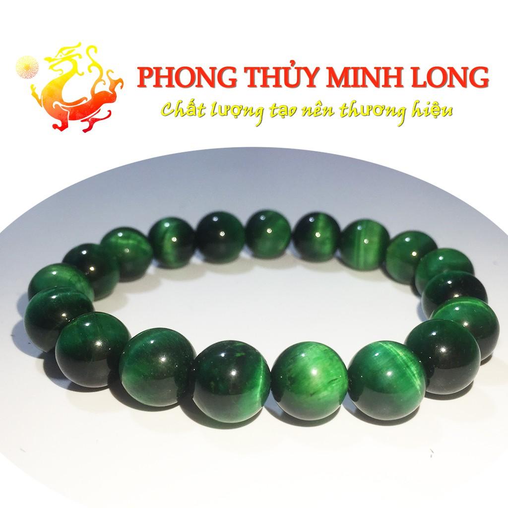 Vòng tay đá mắt hổ xanh lá chất lượng 5a mệnh Mộc và Hỏa