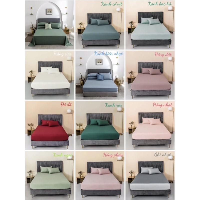 Set Ga Gối Lụa Tencel 60s Hàng Nhập Khẩu Cao Cấp 3 Món với 17 tông Màu Sang chảng