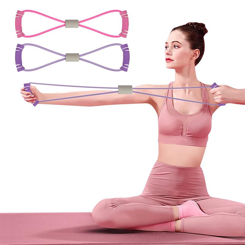 8 Hình dạng điện trở dải tay kéo lên dây kéo sức mạnh tập thể dục tập thể dục cho lưng vai kéo dài cơ thể Xây dựng cơ thể Color: Purple
