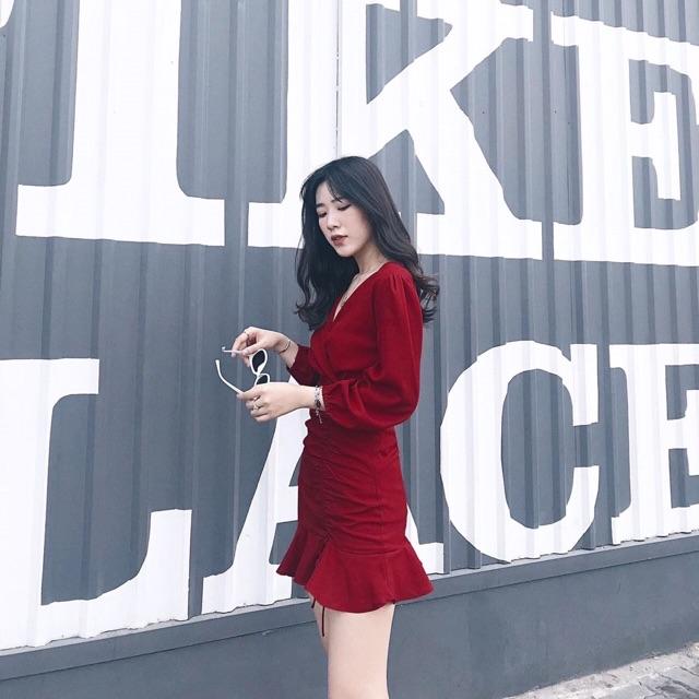 -MẶC LÀ XINH ĐẦM DỰ TIỆC ĐUÔI CÁ RÚT DÂY BÊN HÔNG HÀNG CHUẨN LOẠI 1 Đầm Tay Dài Dự Tiệc Sang Trọng 2020