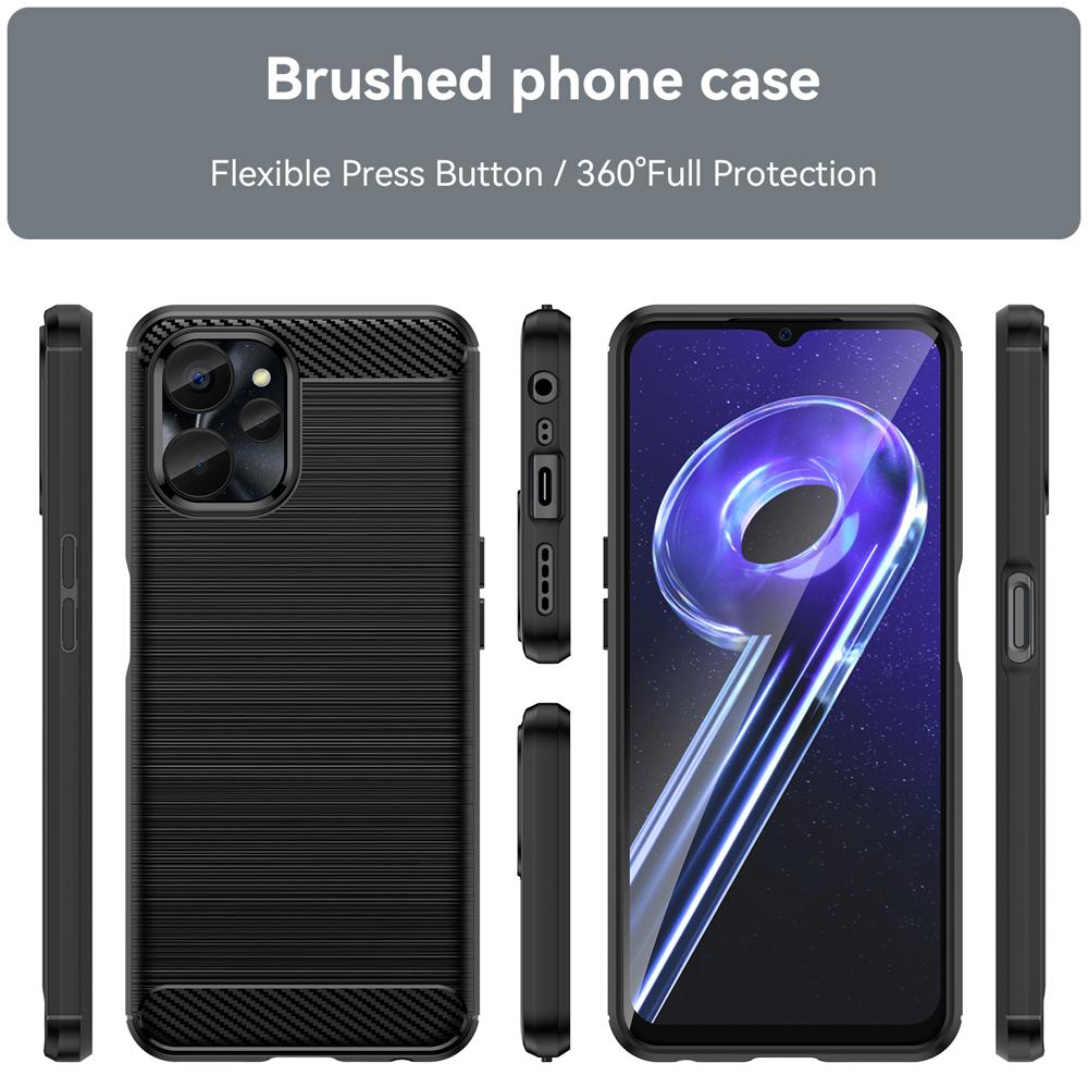 Ốp lưng cho Realme 10 10S 5G silicone mềm Carbone phay xước chống sốc chống vân tay