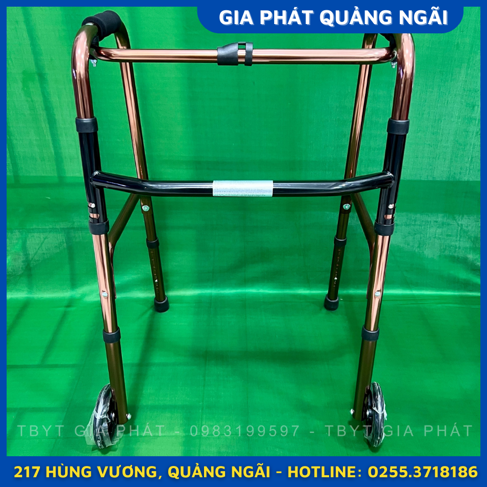 KHUNG TẬP ĐI NHÔM BÁNH LỚN MÀU NÂU CTCARE