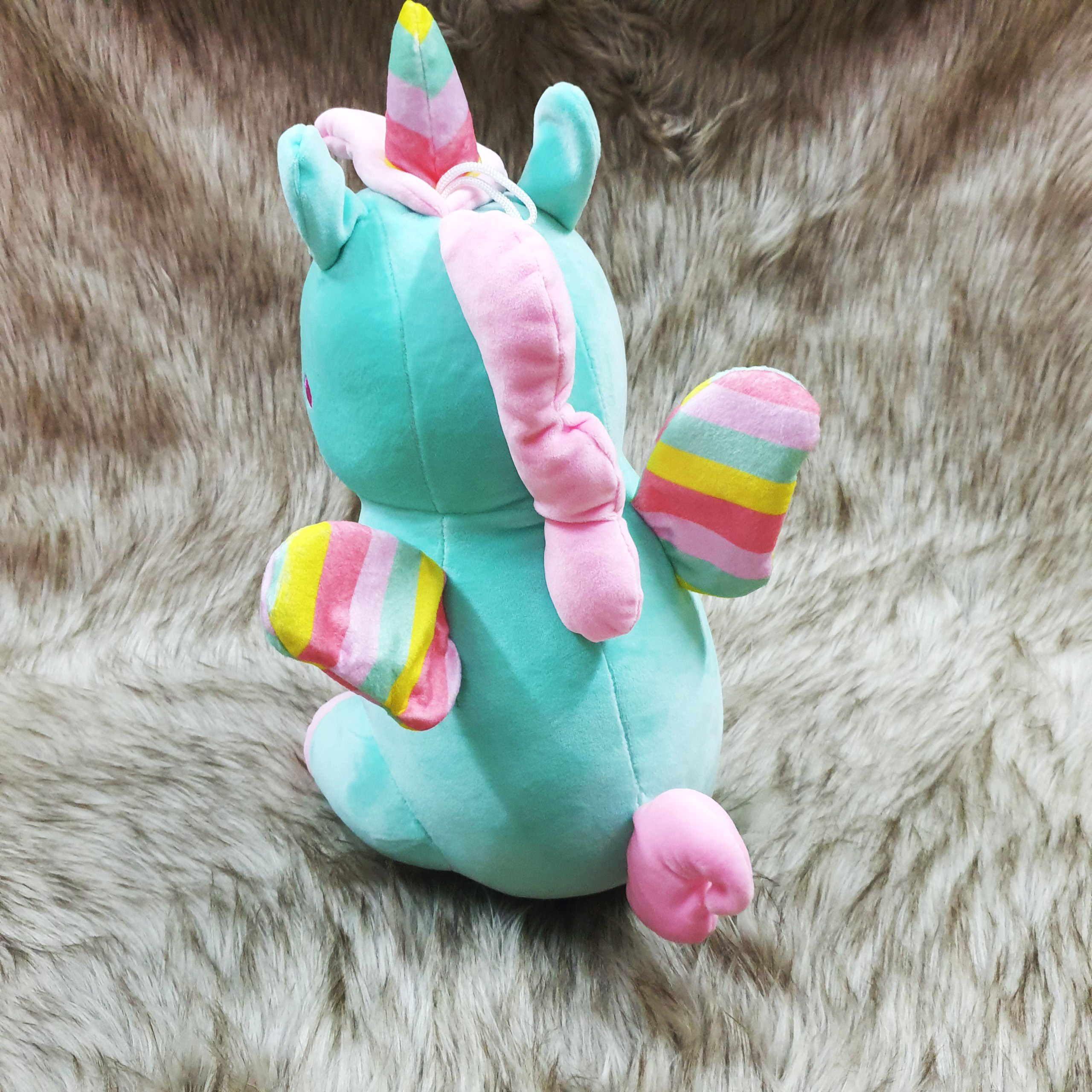 Gấu bông kỳ lân unicorn size 40cm màu xanh ngọc