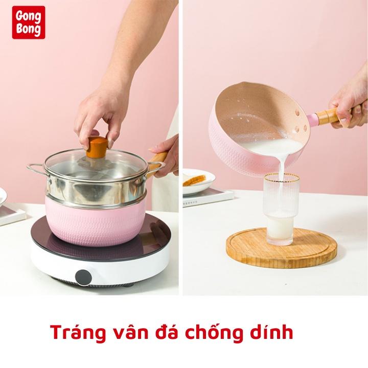 Chảo chống dính sâu lòng olarpi kiểu Nhật vân đá màu trang nhã