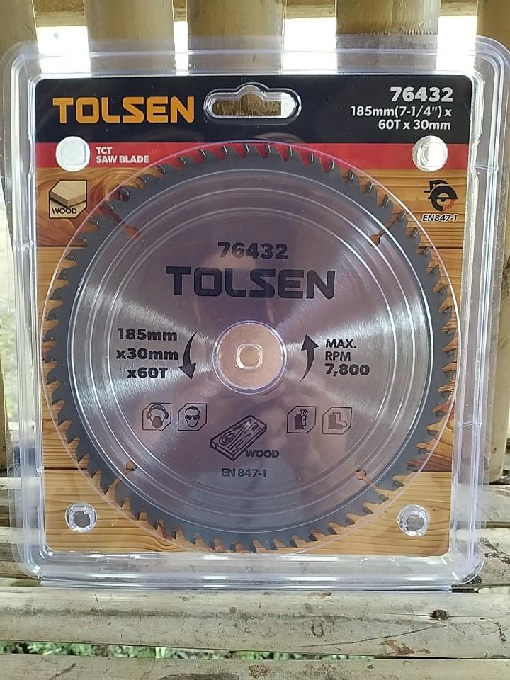 ĐĨA CẮT GỖ 185MM*60 RĂNG 76432 TOLSEN - HÀNG CHÍNH HÃNG