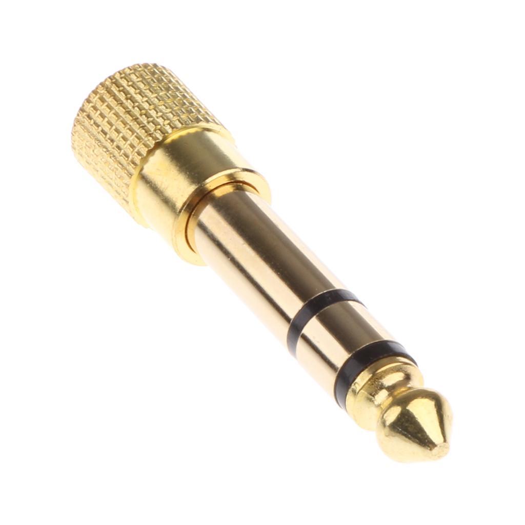 6.35mm Stereo Plug to 3.5mm Stereo Adaptor Gold Plated