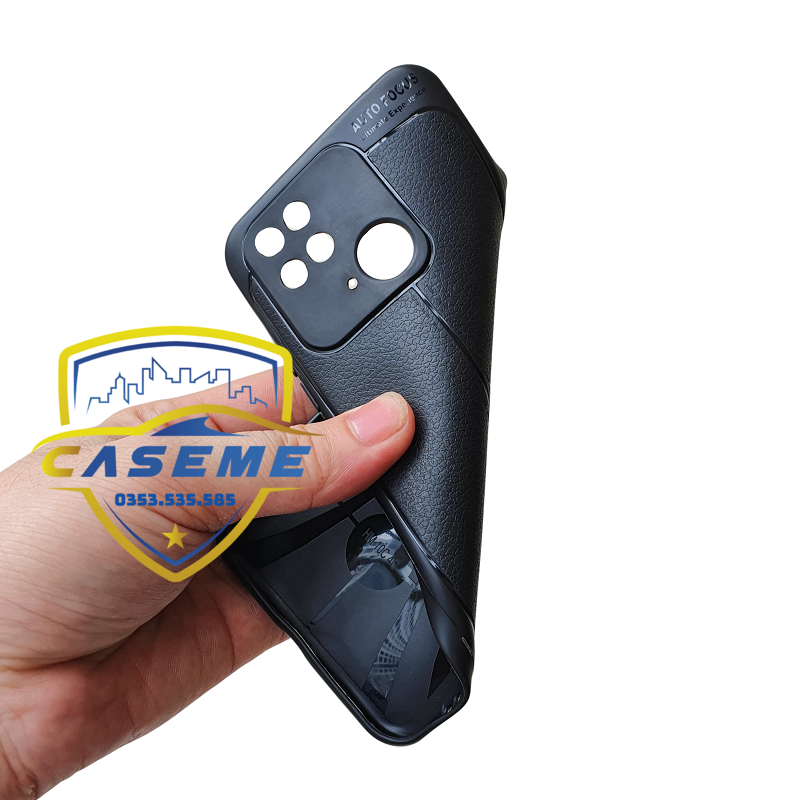 Ốp lưng cho Xiaomi Redmi 10C silicon giả da, chống sốc Auto Focus - Hàng Chính Hãng