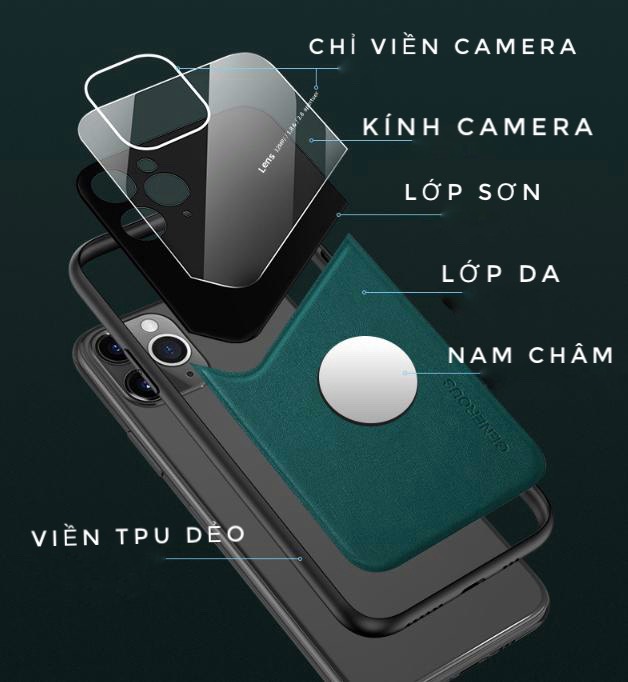 Ốp Lưng Kính Màu Và Da Cao Cấp Dành Cho Iphone 11 Pro Max Nhiều Màu