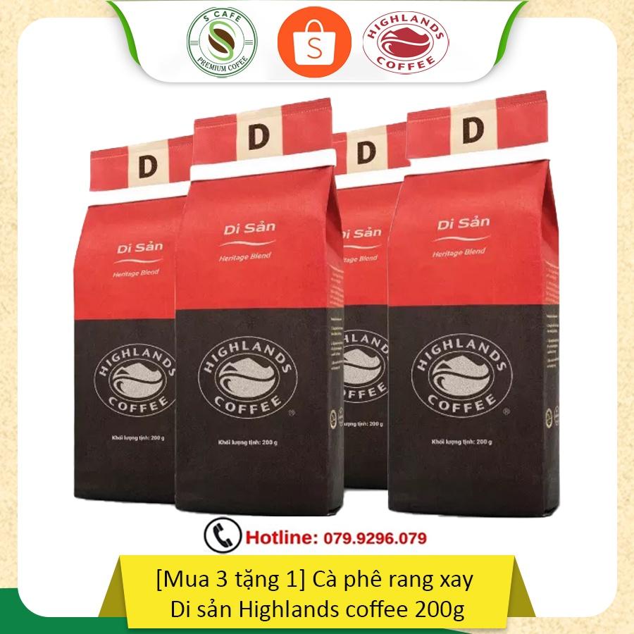 Mua 3 gói tặng 1 gói Cà phê Rang xay Di sản Highlands Coffee 200g