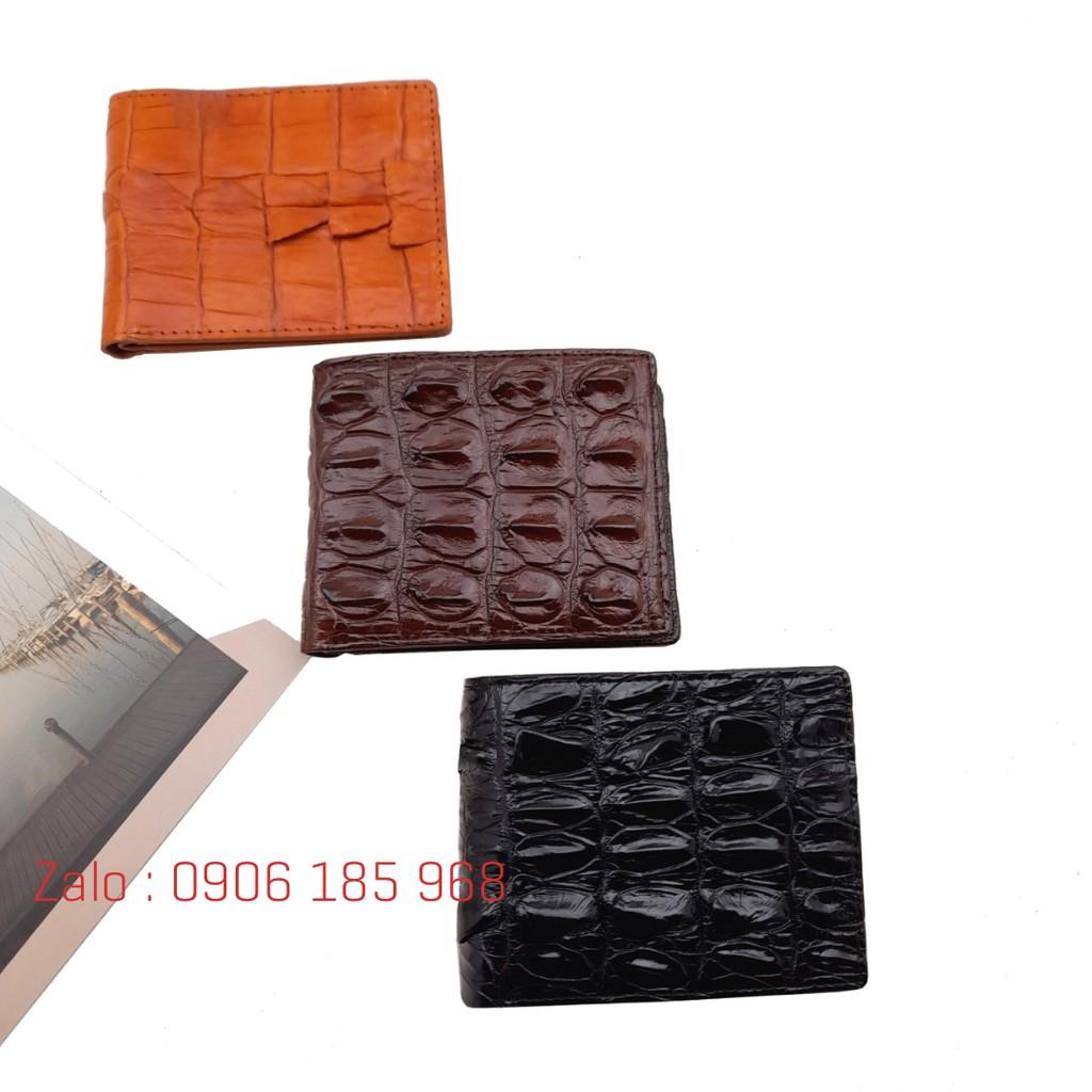 Ví cá sấu đuôi - Một mặt da cá sấu mặt trong da bò