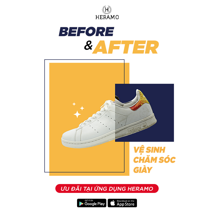 HCM [E-Voucher] Vệ Sinh Giặt Sneaker, Giày Thể Thao - giao nhận tận nơi tại ứng dụng HERAMO