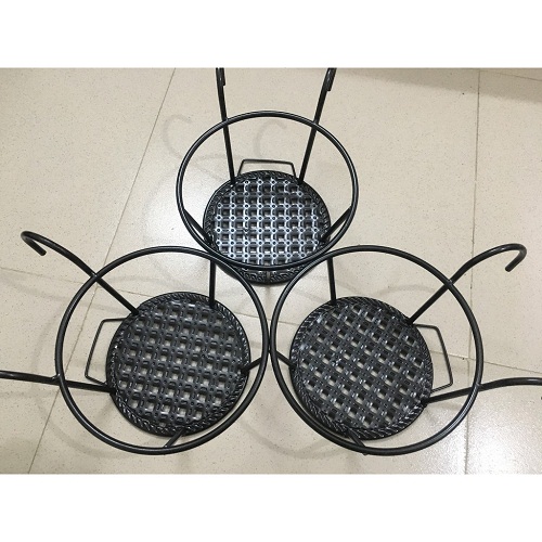 Set 3 kệ để hoa ban công có móc treo bằng sắt - mầu đen