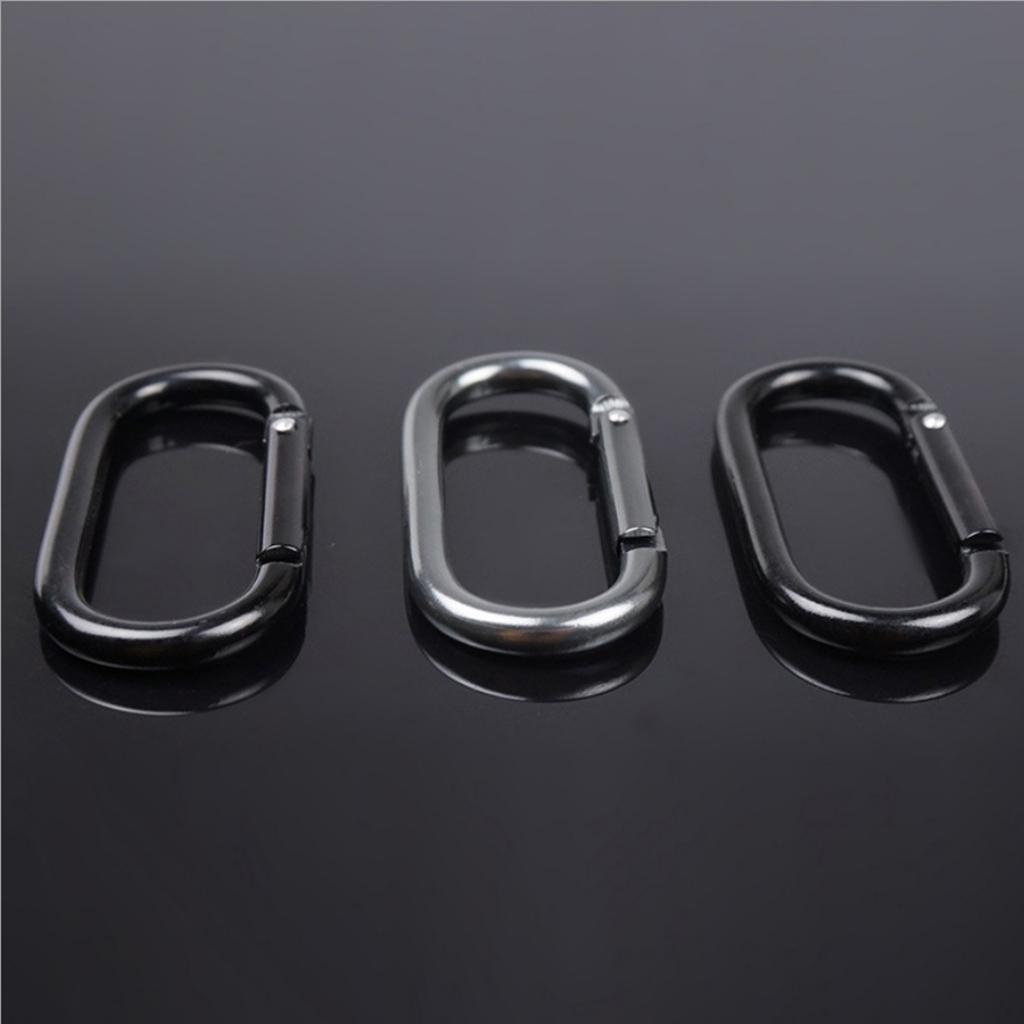 10x Locking Carabiner Clip Snap Hook Spring Karabiner Small Keychain Black