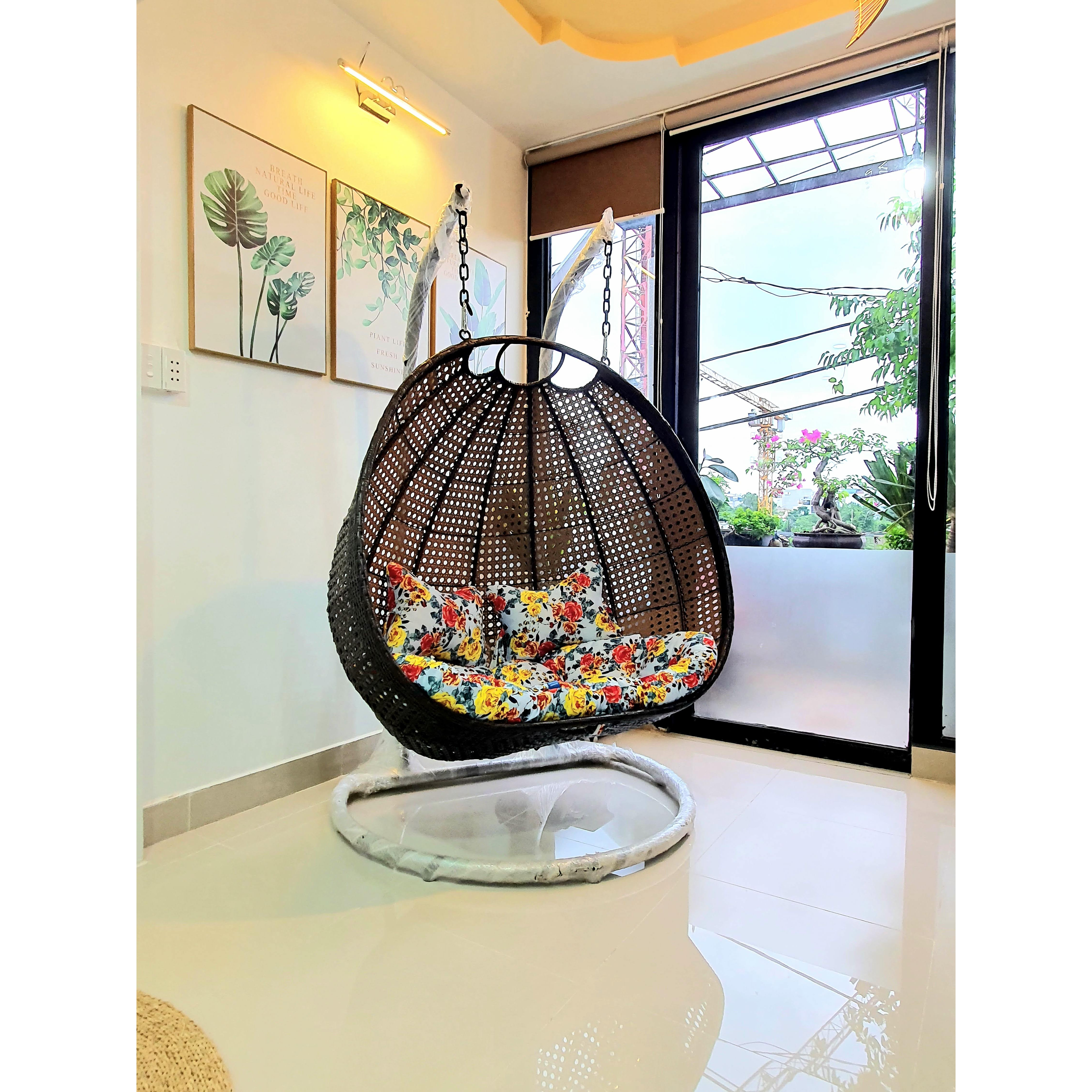 Xích đu đôi home decore 2 cần treo N1