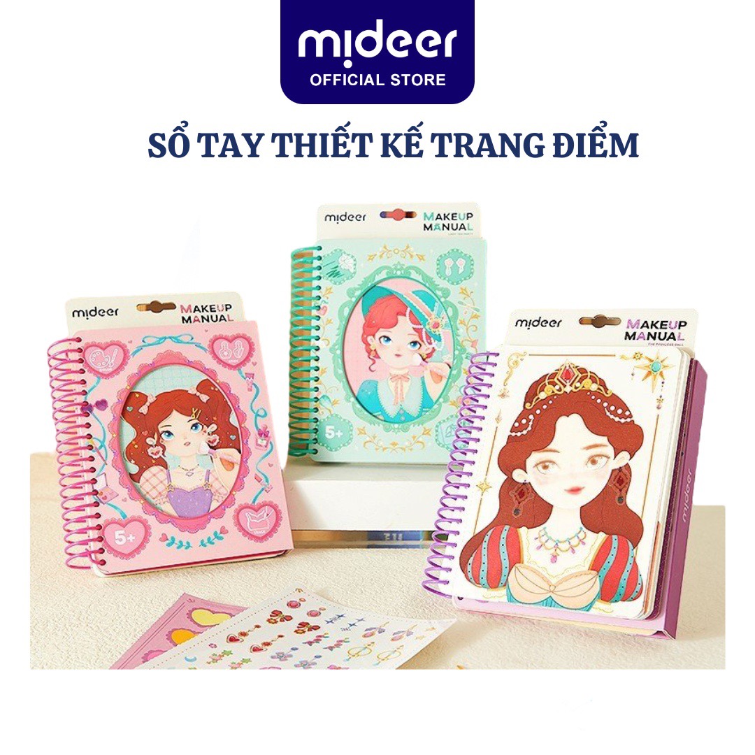 Mideer Make up Manual thiết kế thời trang, trang điểm, tô màu cho bé 3 4 5 6 7 tuổi