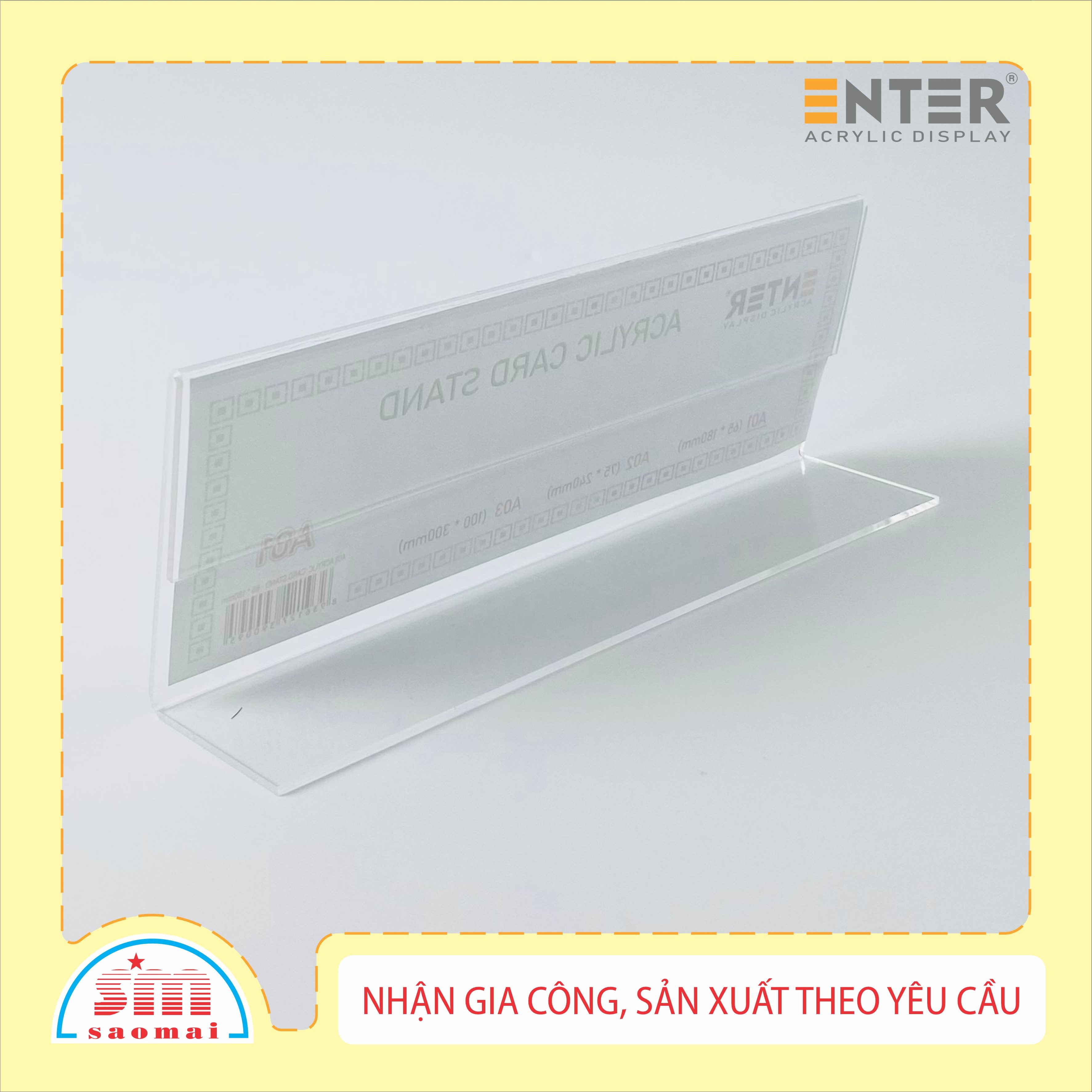 Kệ mica chức vụ 1 mặt Enter A03 300x100mm