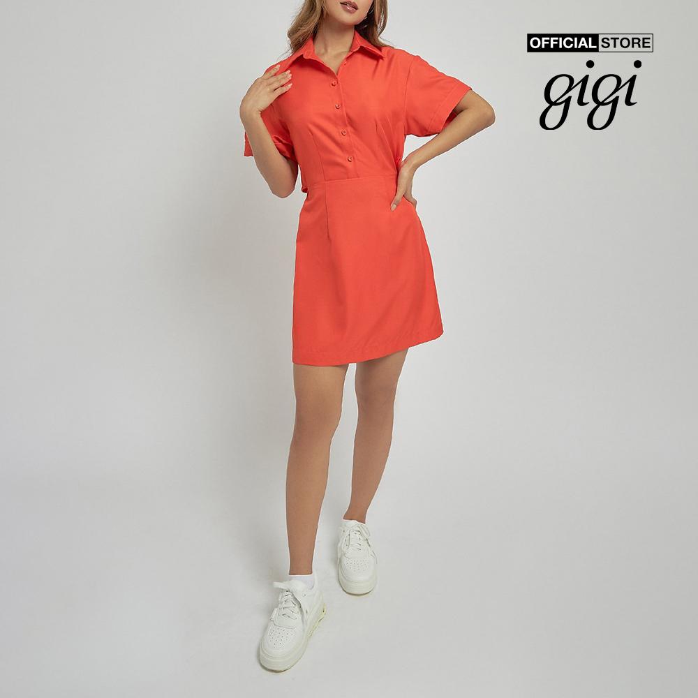 GIGI - Đầm mini sơ mi tay ngắn cổ bẻ hở lưng thời trang G2101D221103