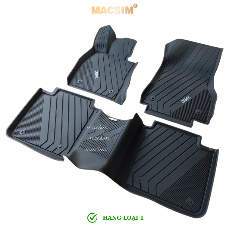 Hình ảnh Thảm lót sàn xe ô tô BMW 7 SERIES 2022-2024+ Nhãn hiệu Macsim 3W chất liệu nhựa TPE đúc khuôn cao cấp - màu đen