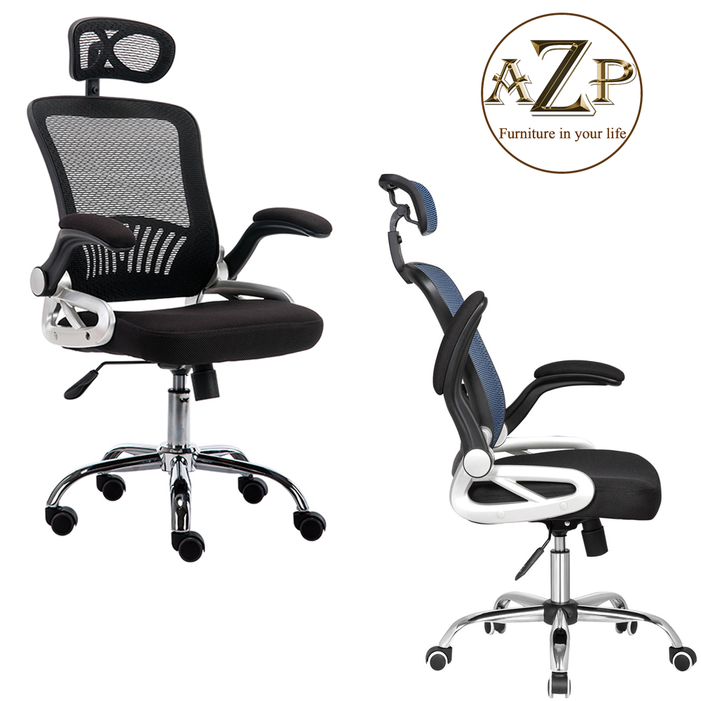 Ghế Giám Đốc, Ghế Văn Phòng AZP FURNITURE Ergonomic AZP-9931 XÁM - Nhóm Lươi Thoáng Mát, Tay Cất Gọn thông minh