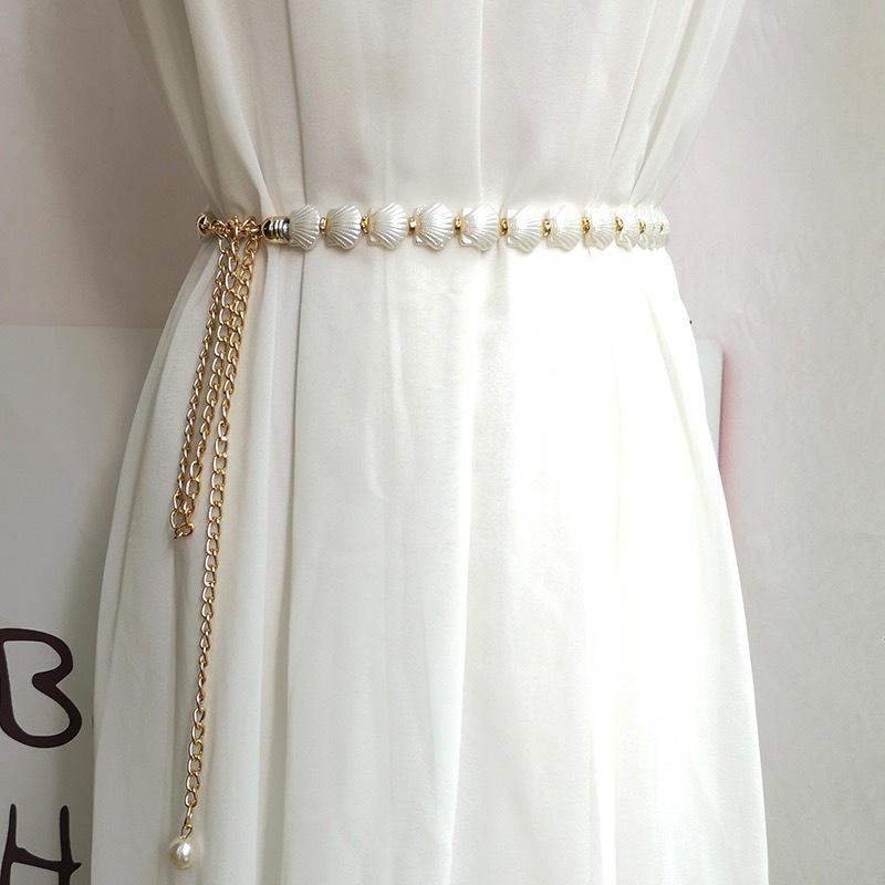 Thắt lưng nữ ngọc trai/ belt sợi ngọc trai dây xích/ Đai váy ngọc trai TL09