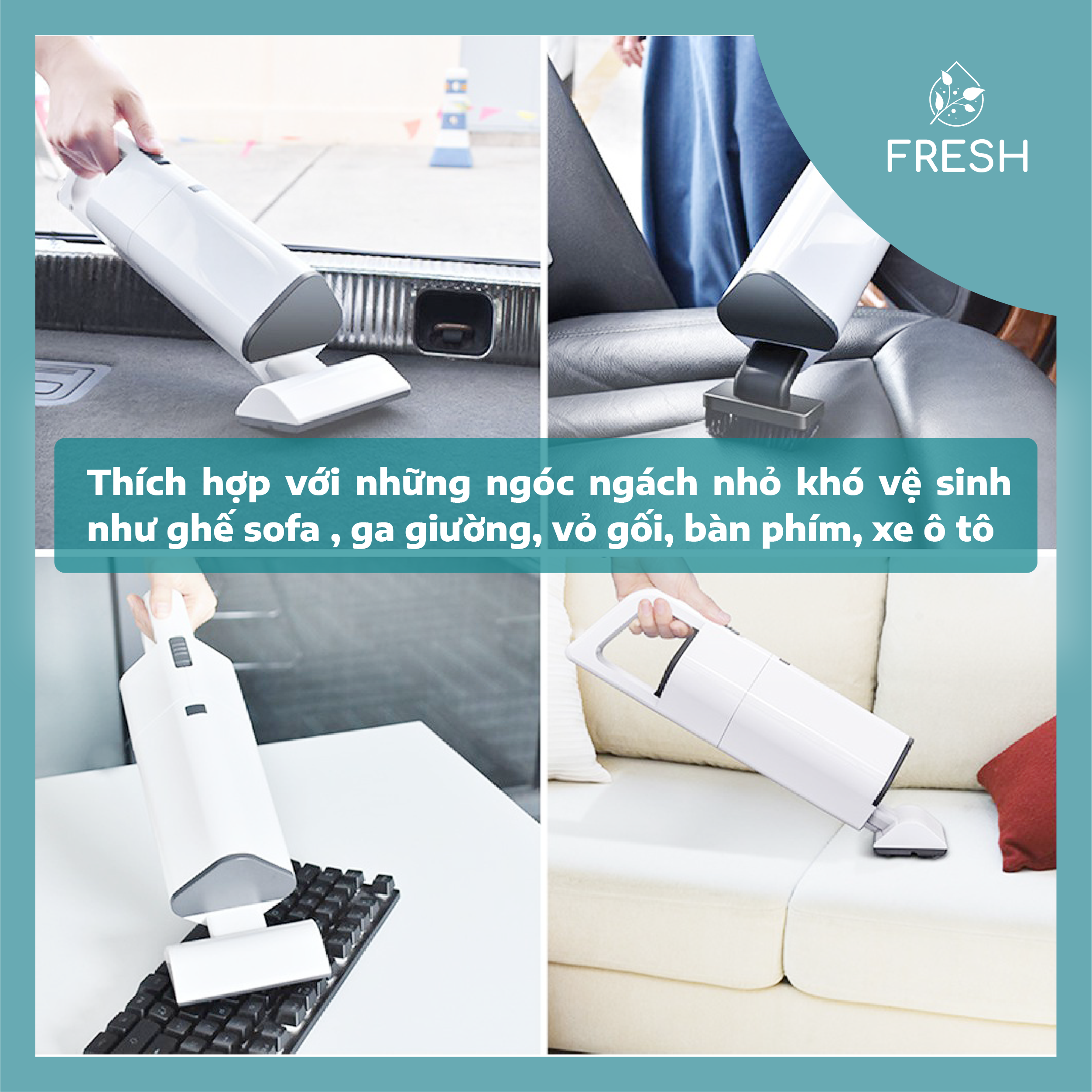 Máy Hút Bụi Cầm Tay 120W Sạc Điện Không Dây Dành Cho Gia Đình - FRESH