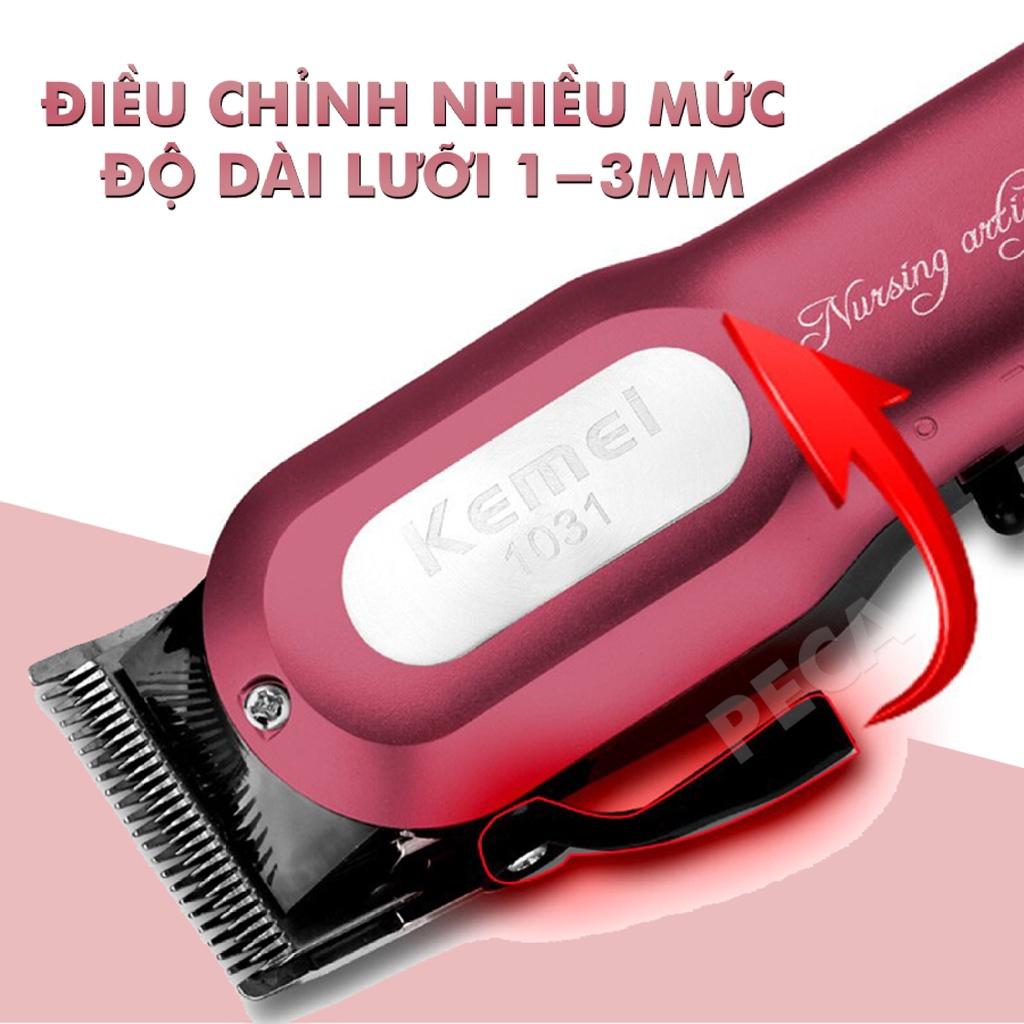 Tông đơ cắt tóc chuyên nghiệp Kemei KM-1031 công suất mạnh có màn hình LED hiển thị điều chỉnh độ dài lưỡi