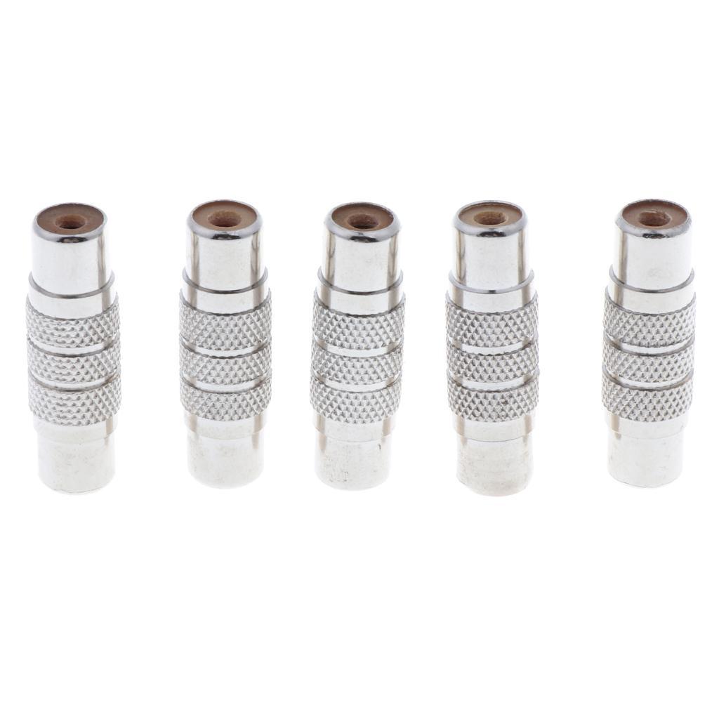 5 Packs Universal Audio Video Gold RCA Female to Female Coupler Adapter
