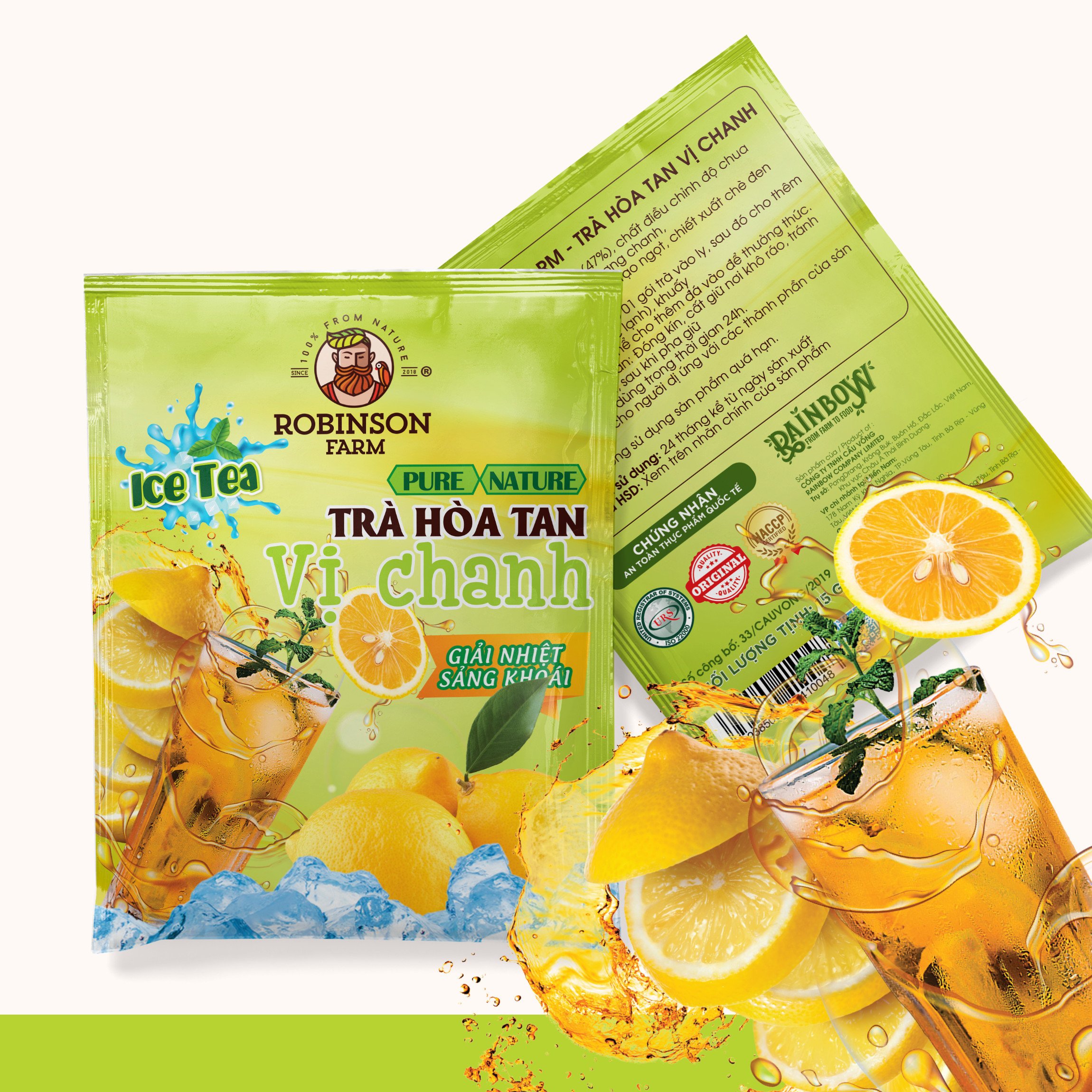 Trà Ice Tea vị Chanh - Robinson Farm - 18 gói x 15g