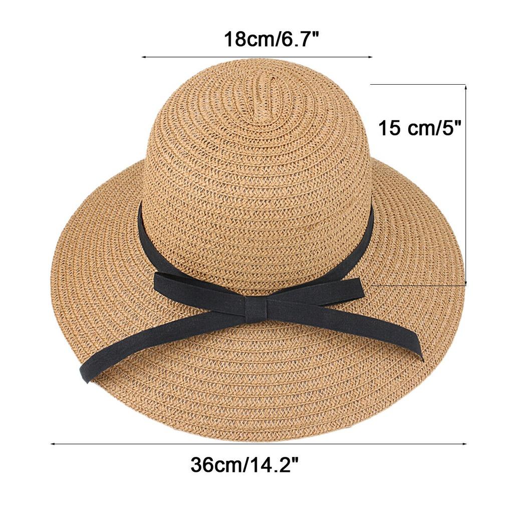 Women's Ladies Fashion Summer Beach Sun Visor Wide Brim Stripe Floppy Hat HBJYT