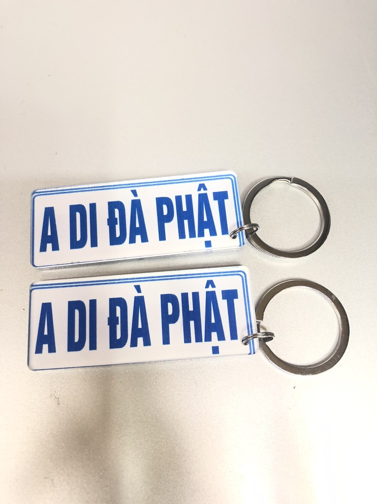 Combo 2 chiếc Móc chìa khoá chữ A DI ĐÀ PHẬT, cầu bình an - TL269