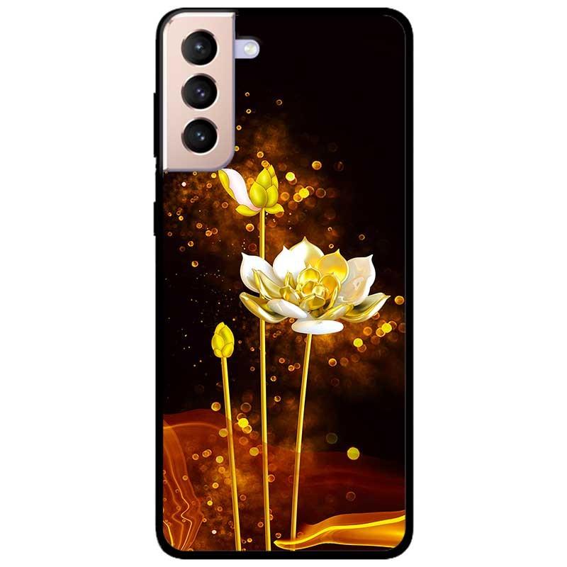 Ốp lưng dành cho Samsung Galaxy S22 - S22 Plus - S22 Ultra - mẫu Sen Trắng Vàng 2