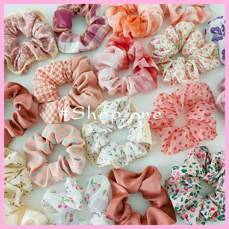 Scrunchies xinh xắn dây buộc tóc, cột tóc phong cách Hàn Quốc dễ thương