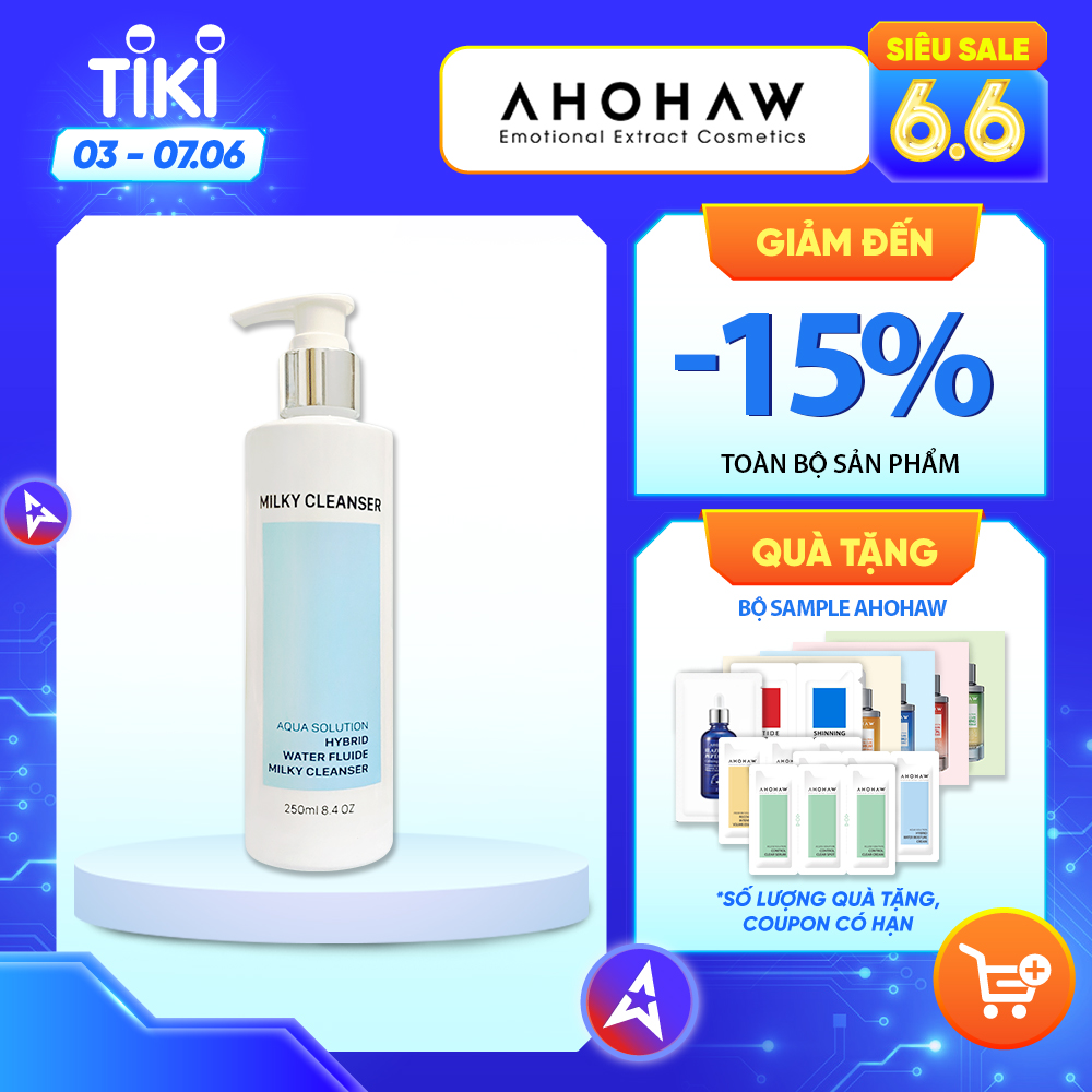 Sữa Tẩy Trang Ahohaw Chuyên Sâu Với 3 Tác Dụng - Hàng Chính Hãng