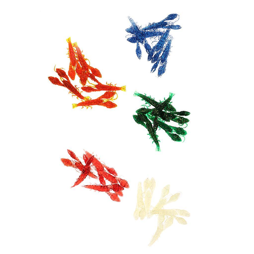 Pack of 5 Soft Rubber 3D Shrimp Prawn Fishing Lures Bait Random Color