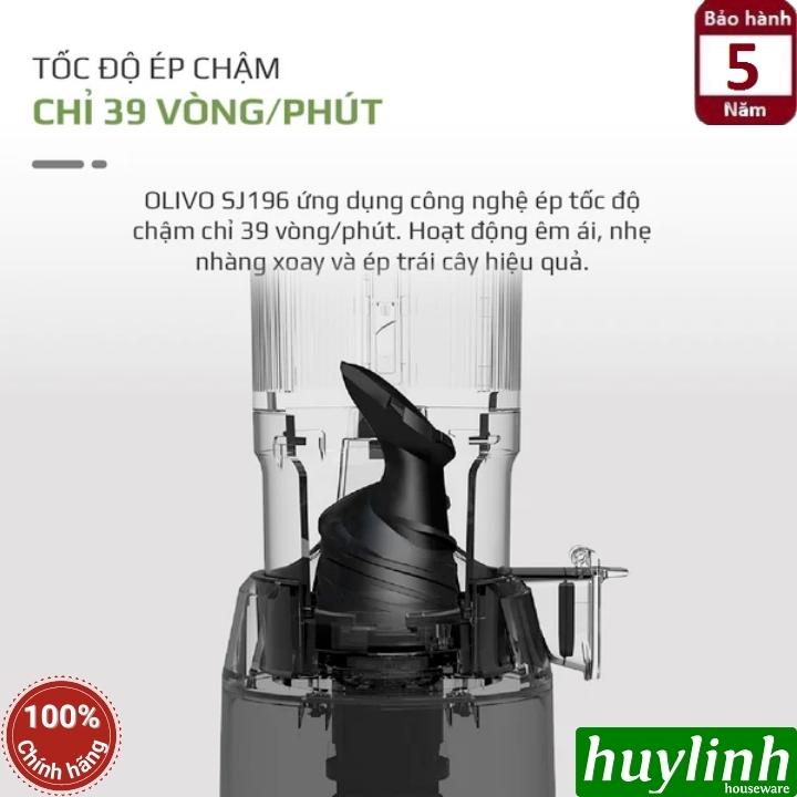 Máy ép chậm Olivo SJ196 - Mẫu mới - 250W - Bảo hành 5 năm - Hàng chính hãng - Họng lớn 13cm