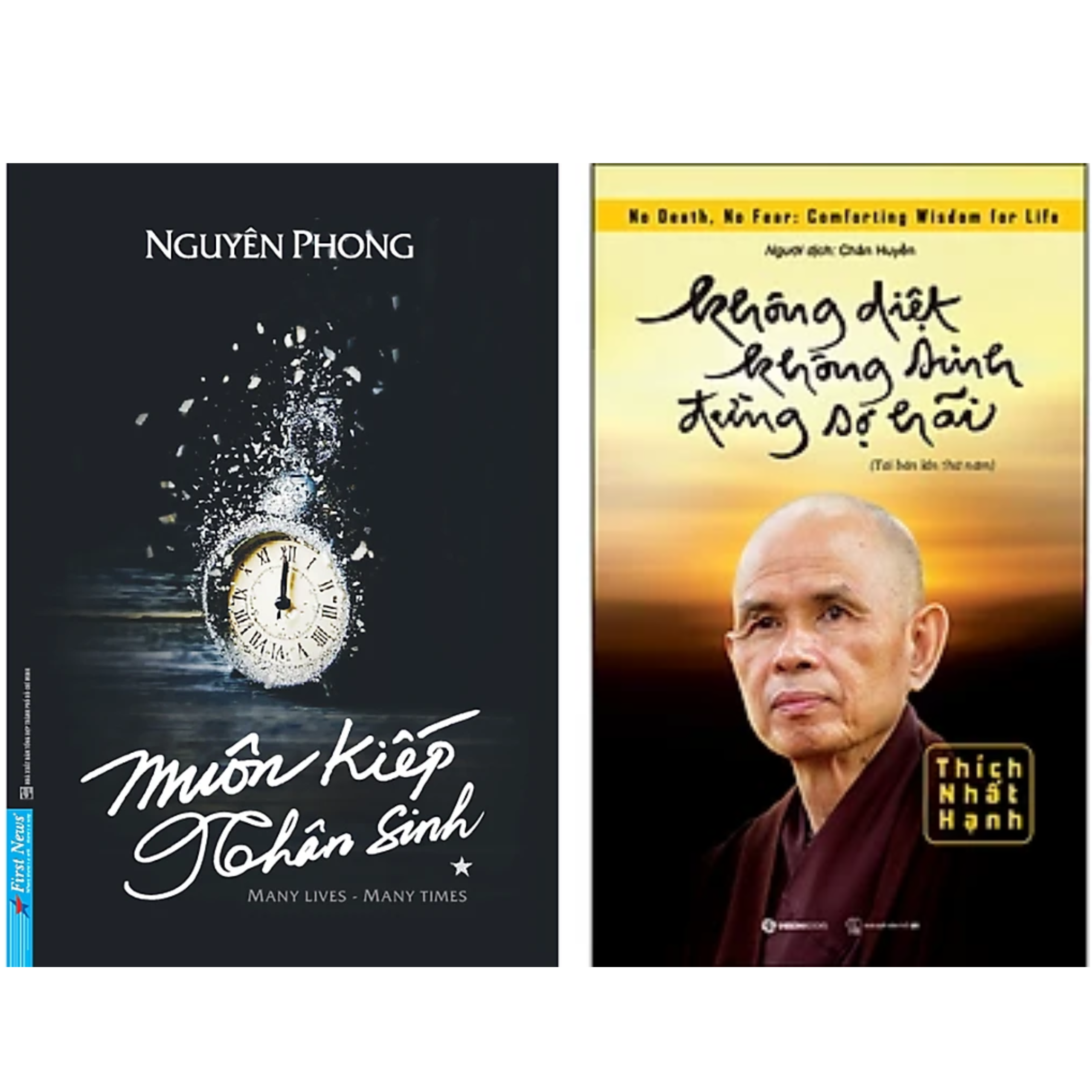 Combo 2Q: Muôn Kiếp Nhân Sinh + Không Diệt Không Sinh Đừng Sợ Hãi - Thích Nhất Hạnh (Top Sách Tâm Linh Bán Chạy)