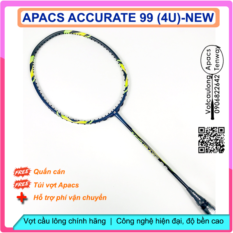 [Vợt cầu lông Apacs Accurate 99- 4U] NEW Màu sắc hiện đại, vợt cân bằng công thủ toàn diện