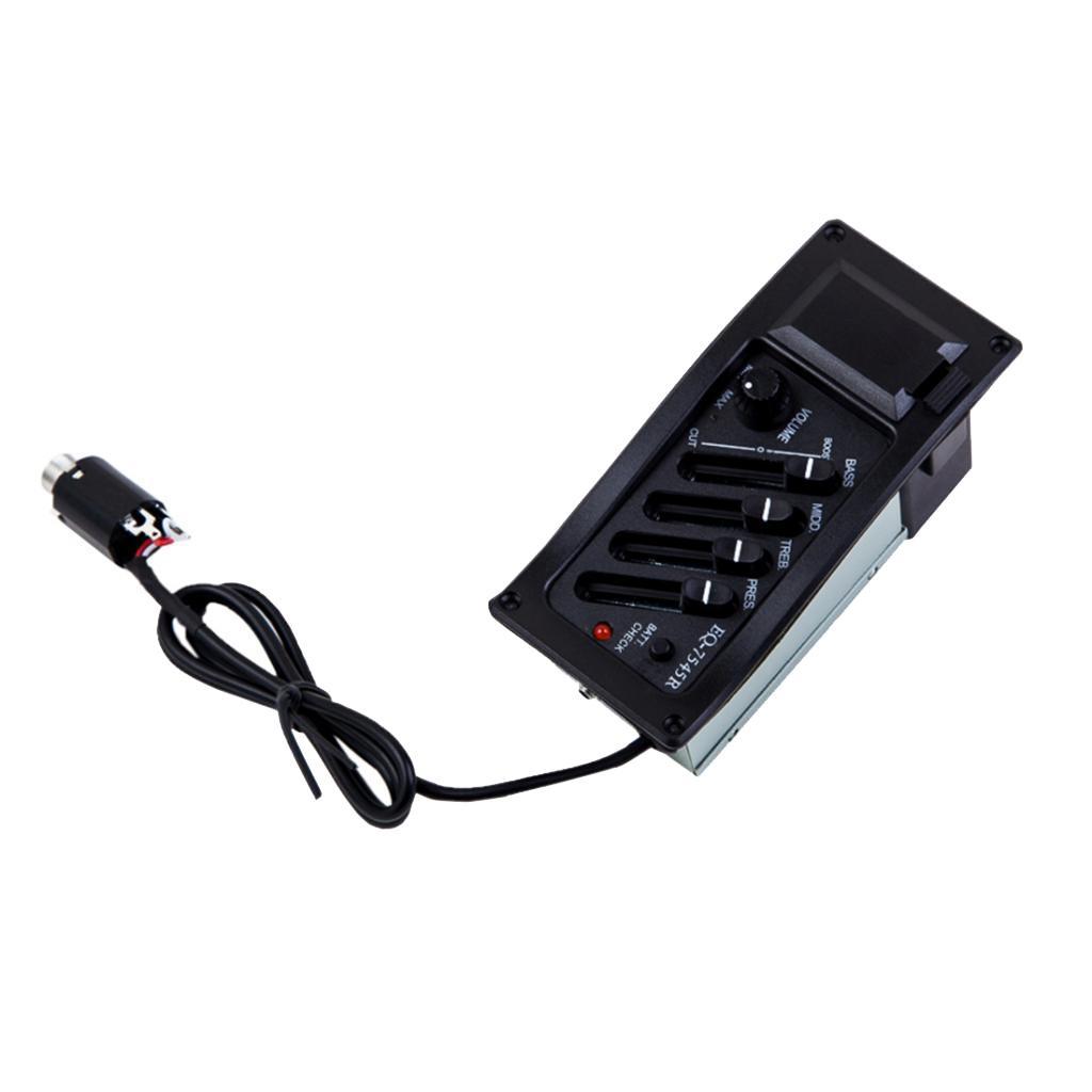 4 Band EQ Guitar Preamp Equalizer For Acoustic Folk Classical Guitar