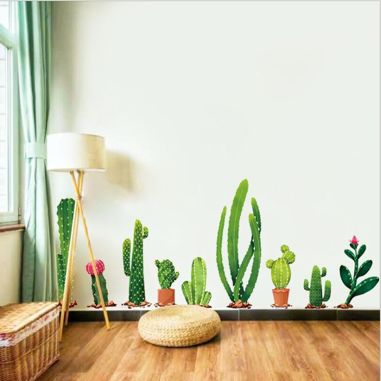 Decal trang trí nhà cửa tranh Xương rồng số 3