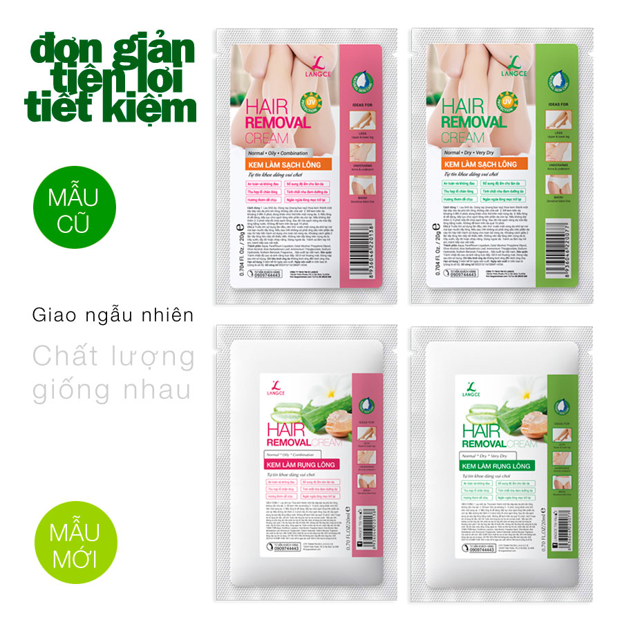 KEM LÀM RỤNG LÔNG TRẮNG DA GIỮ ẨM DA KHÔ 20ml LANGCE