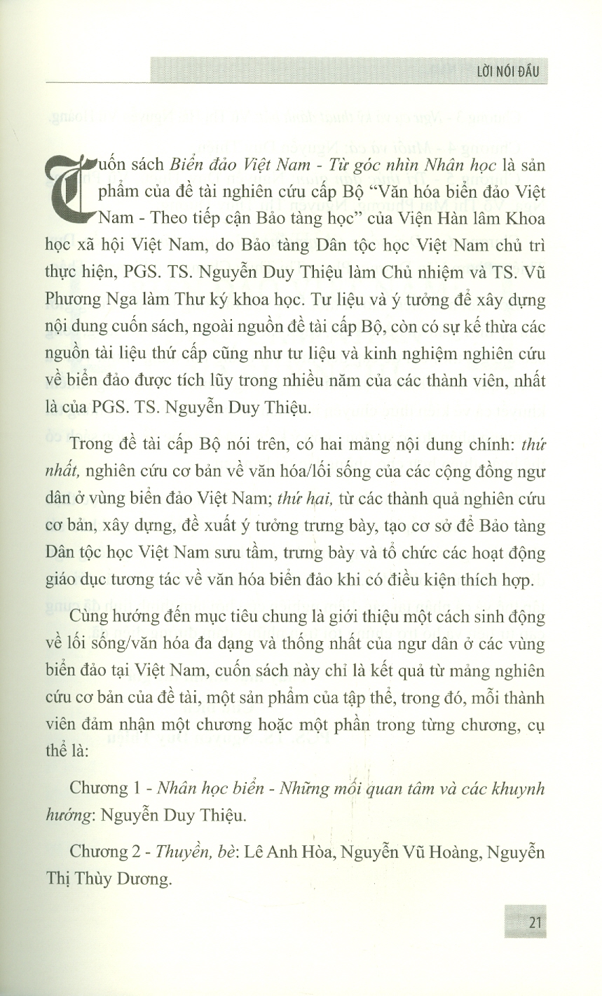 BIỂN ĐẢO VIỆT NAM Từ Góc Nhìn Nhân Học (Sách chuyên khảo)