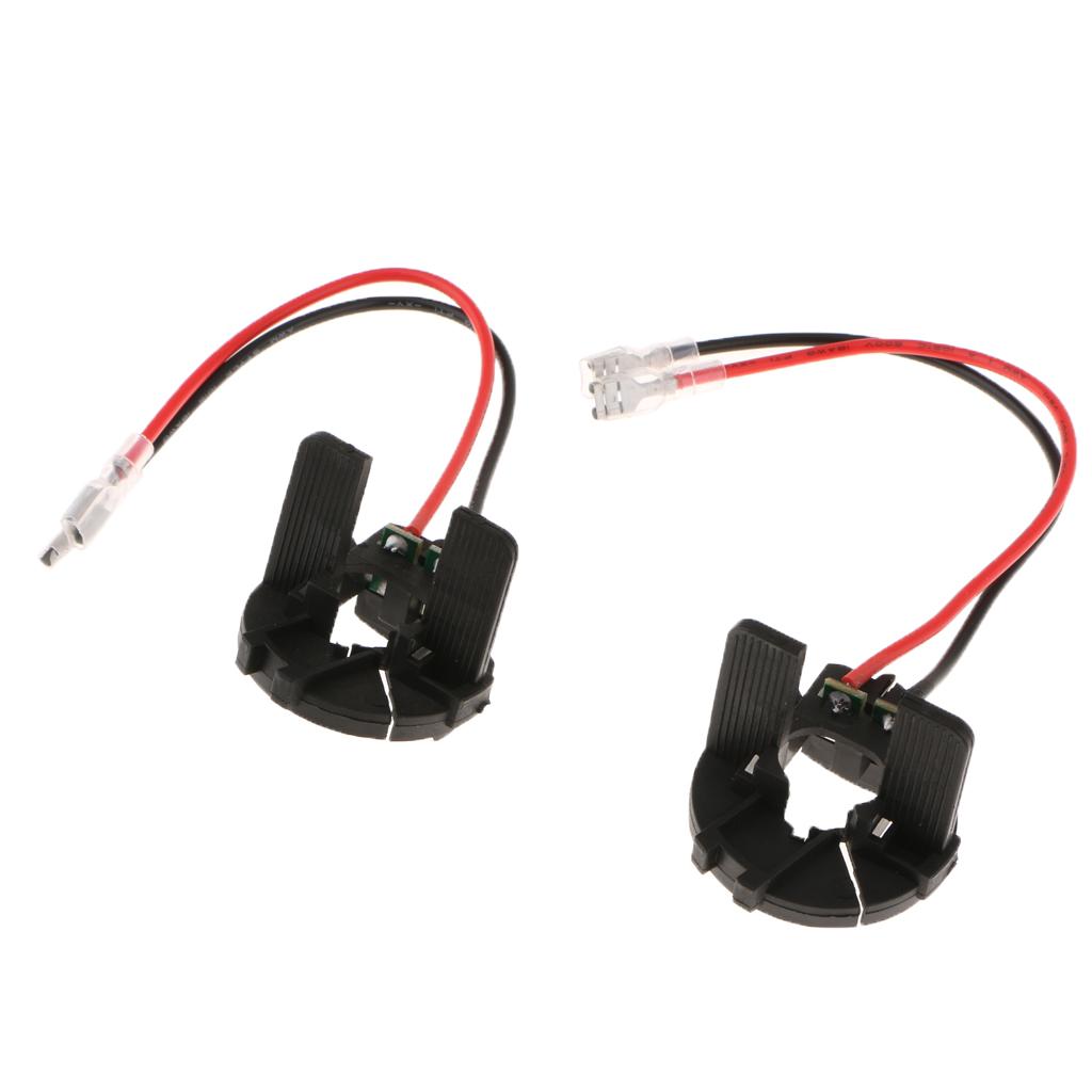 2X H7 HID Xenon Bulb Headlight Holder Conversion Kit For VW Golf MK6 MK7