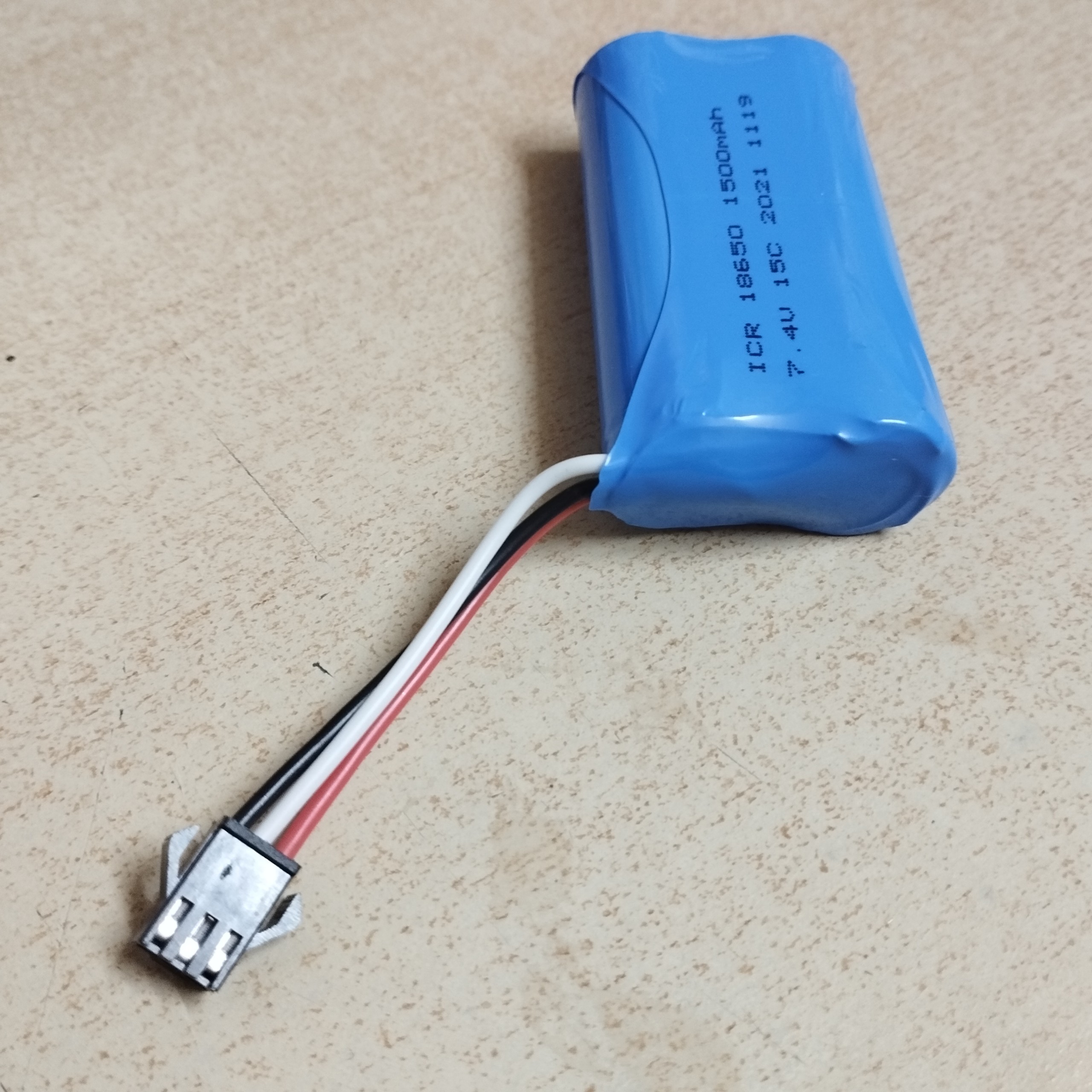 Pin sạc 2s 18650 7.4V 1500mAh chân cắm jack SM3P