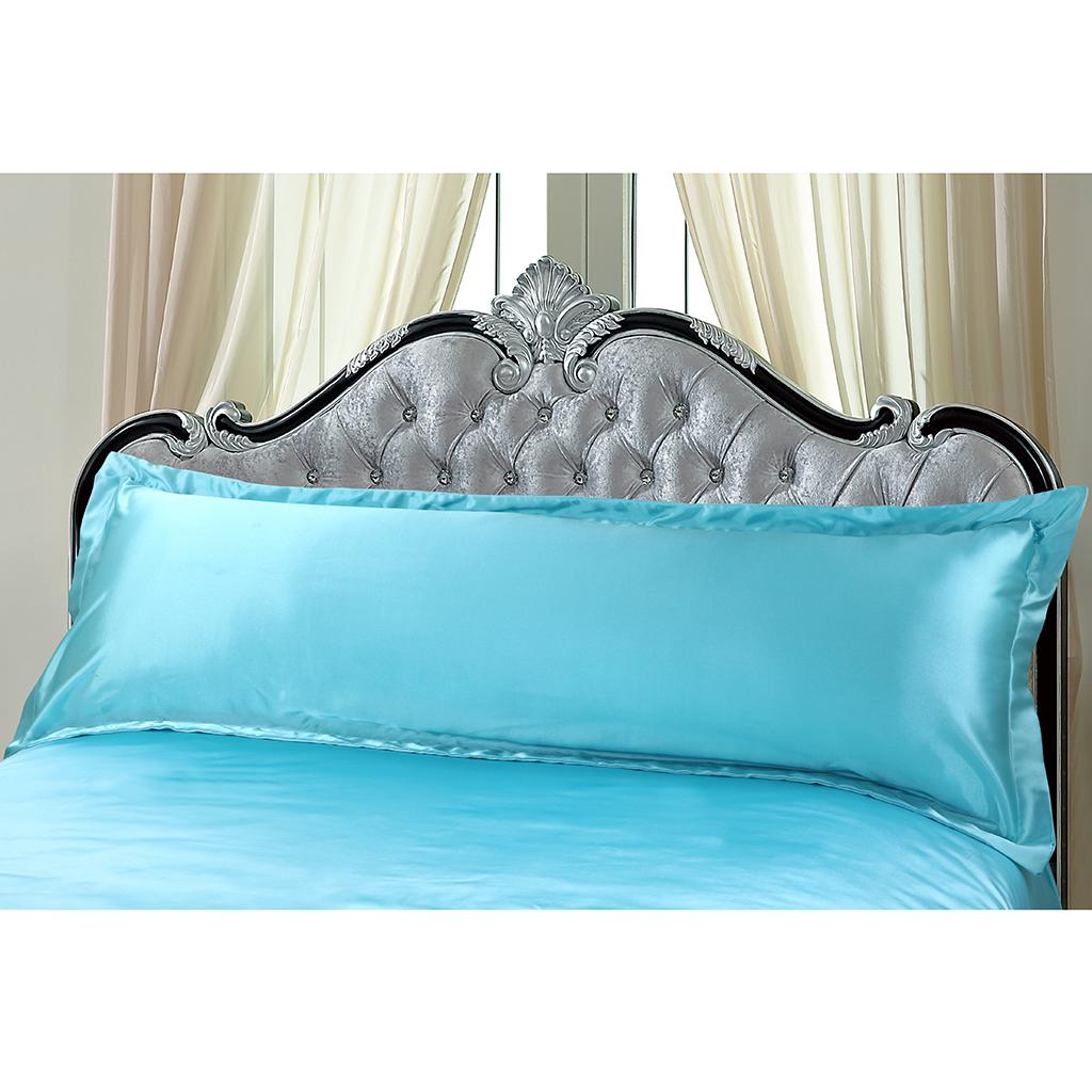 Luxury Silk Body Pillow Cover Pillowcase Replacement Water Blue-120x48cm