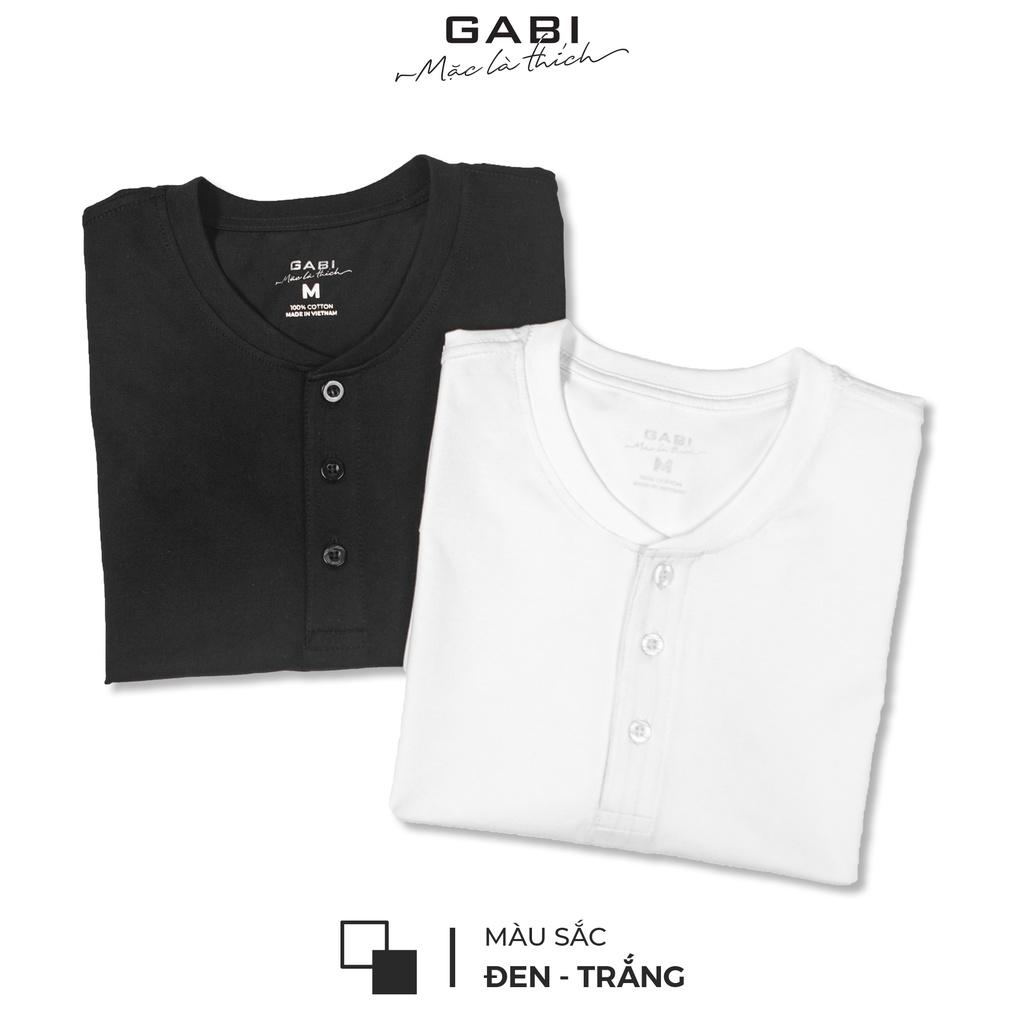 Áo thun Nam cotton 100% cổ khuy cúc Basic form Regular GABI thoáng mát, lịch lãm