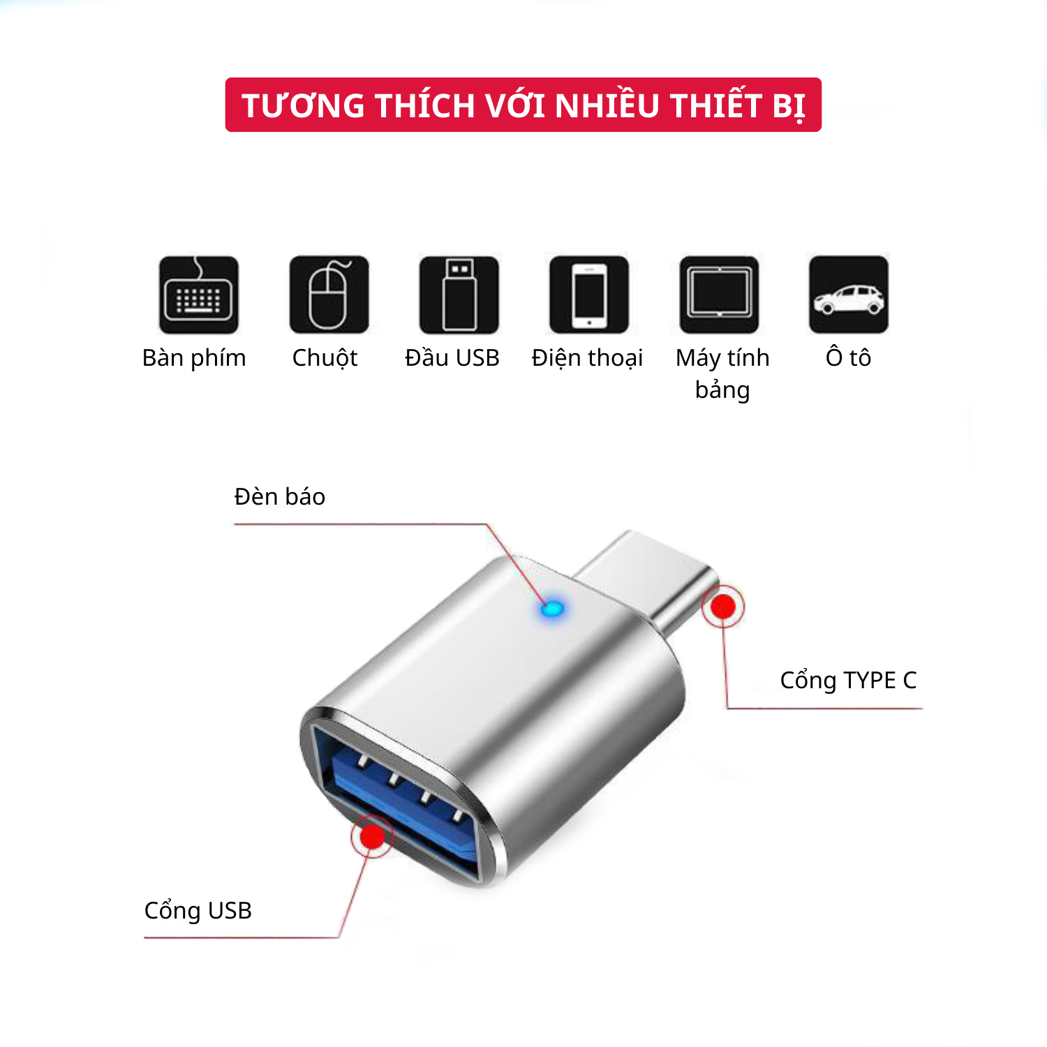 Đầu Chuyển Đổi USB TYPE-C Sang USB 3.0 - Hàng Chính Hãng Tamayoko