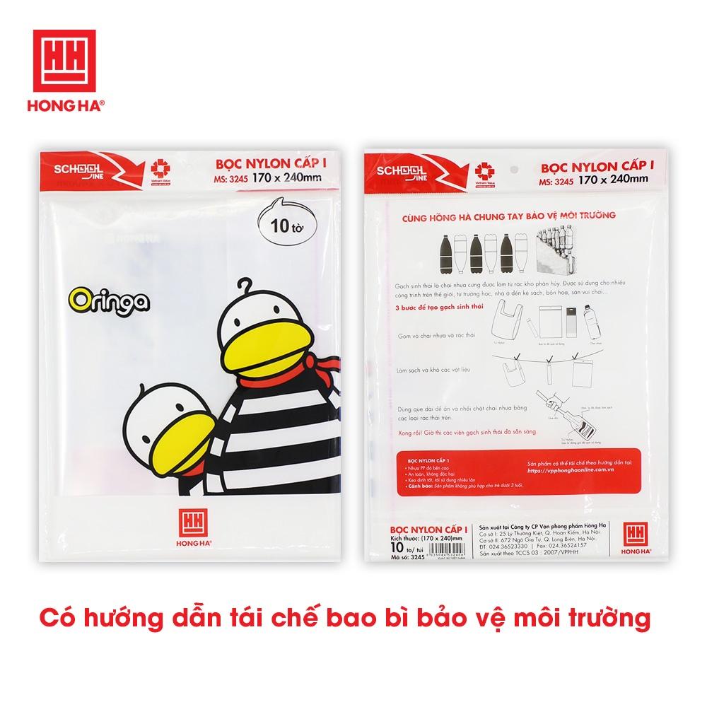 Bọc vở nilon cấp I Hồng Hà (3245) tập 10 chiếc