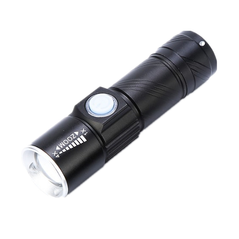 Đèn pin mini cầm tay siêu sáng, cổng sạc USB tiện dụng M5  Tặng kèm 03 nút kẹp cao su đa năng ngẫu nhiên  - 1.MÀU ĐEN