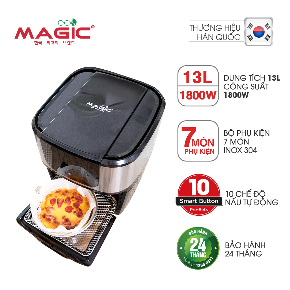 Nồi chiên không dầu kết hợp lò nướng Magic Eco M13 (13 Lít)  - Hàng chính hãng